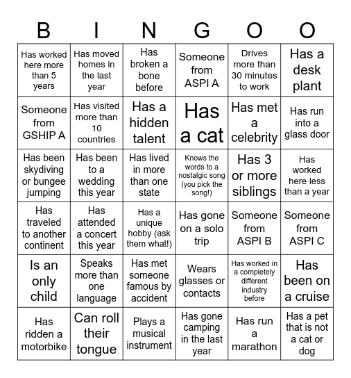 Christmas Party Bingo Card