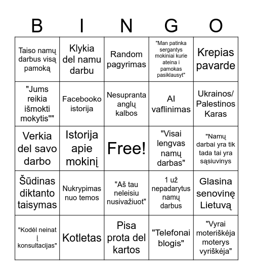 Ataites Bingo Card