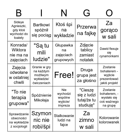 Bingo UWM WH Bingo Card