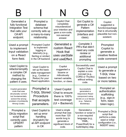 Prompting Reindeer Games! 🦌 Bingo Card