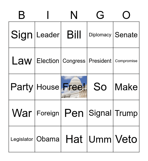 Government Bingo Card