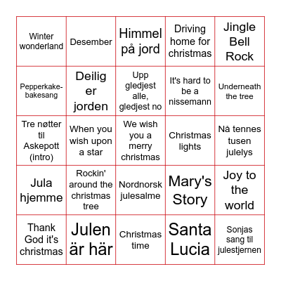 JULEBINGO 2025 Bingo Card