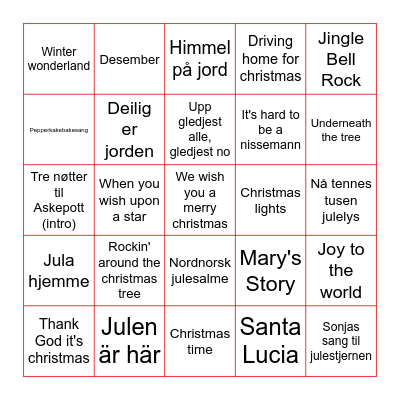 JULEBINGO 2025 Bingo Card