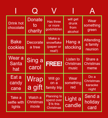 AC'S CHRISTMAS BINGO Card