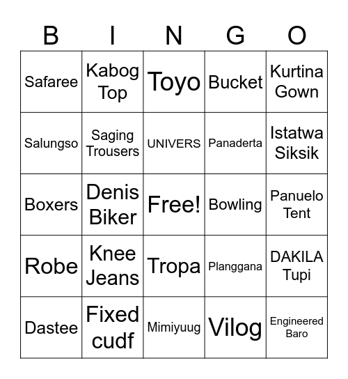 Carl Jan Cruz Mas Bingo Card