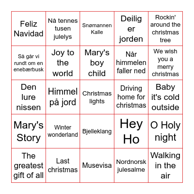 JULEBINGO 2025 Bingo Card