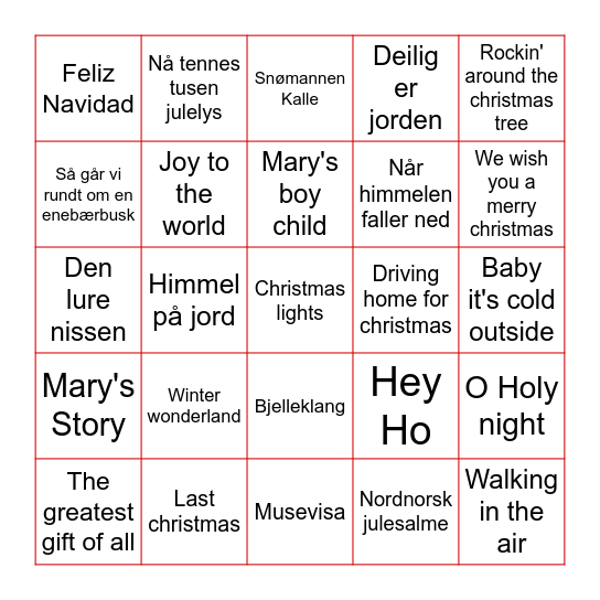 JULEBINGO 2025 Bingo Card