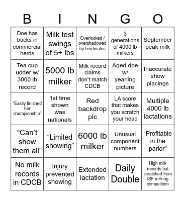 Daily Feature Bingo Card