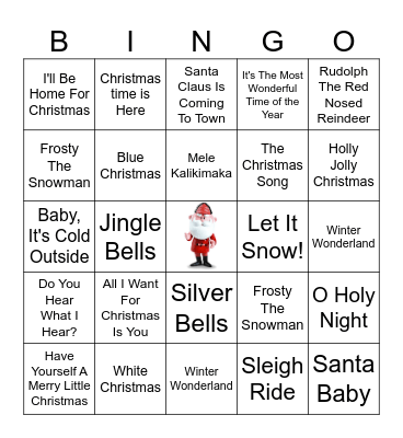 Christmas Songs  Bingo Card