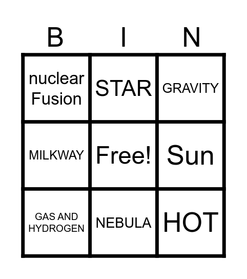Star Bingo Card
