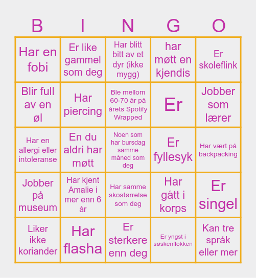 Vennebingo Card