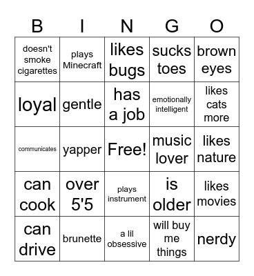 buggy's type Bingo Card