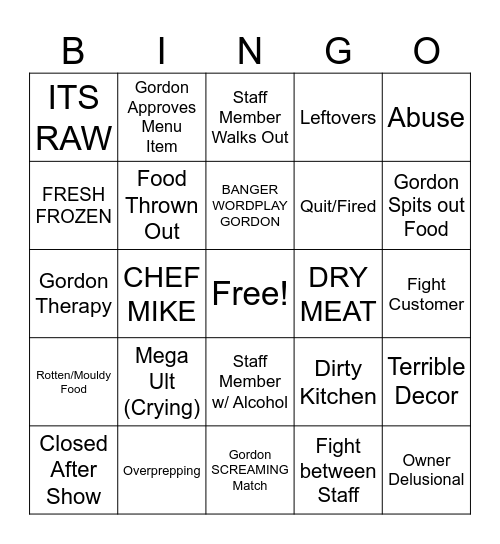 Kitchen Nightmares v2 Bingo Card