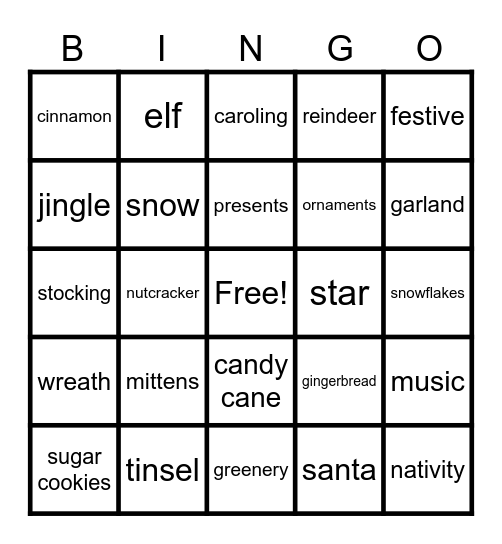 Christmas Bingo Card
