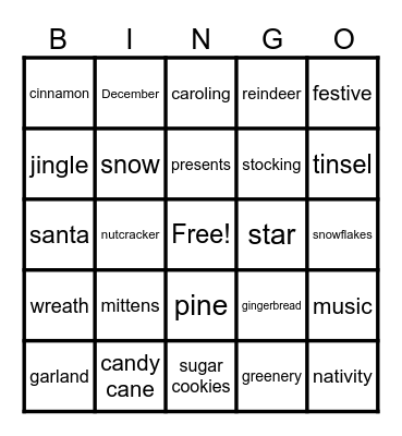Christmas Bingo Card