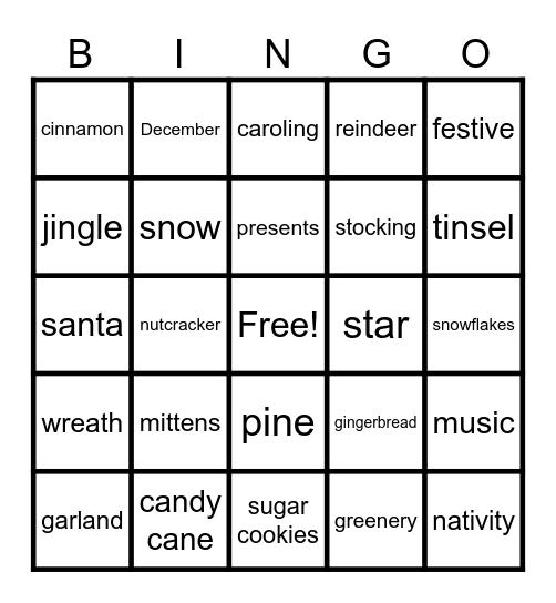 Christmas Bingo Card