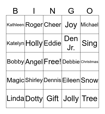 Christmas Bingo! Bingo Card