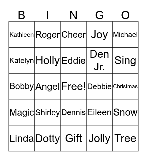 Christmas Bingo! Bingo Card