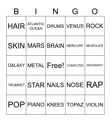 computing Bingo Card