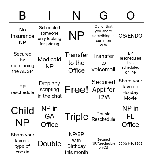 StraitFire Bingo Card