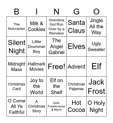 CHRISTMAS Bingo Card