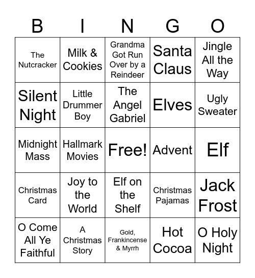 CHRISTMAS Bingo Card