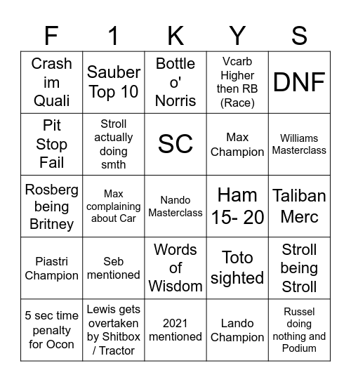 Abu Dhabi Bingo Card