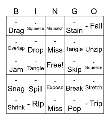 What Can Happen to a Stage Costume? Bingo Card