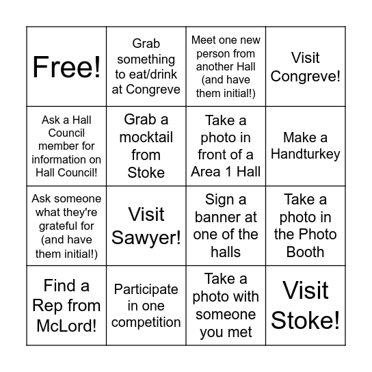 Friendsgiving 20205 Bingo Card