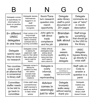 Delegate services Bingo Card