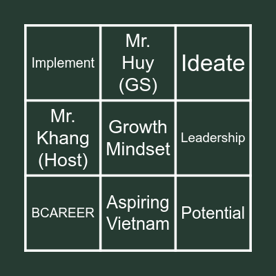BCAREER BINGO!!! Bingo Card