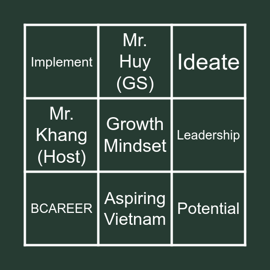 BCAREER BINGO!!! Bingo Card