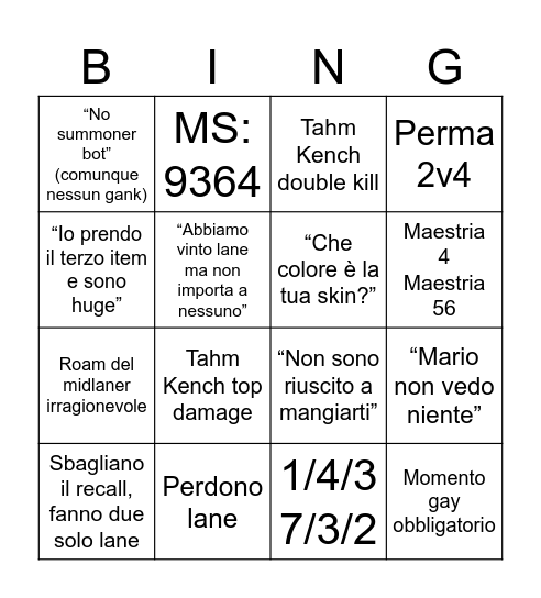 ahboh7 & kmg069 botlane Bingo Card