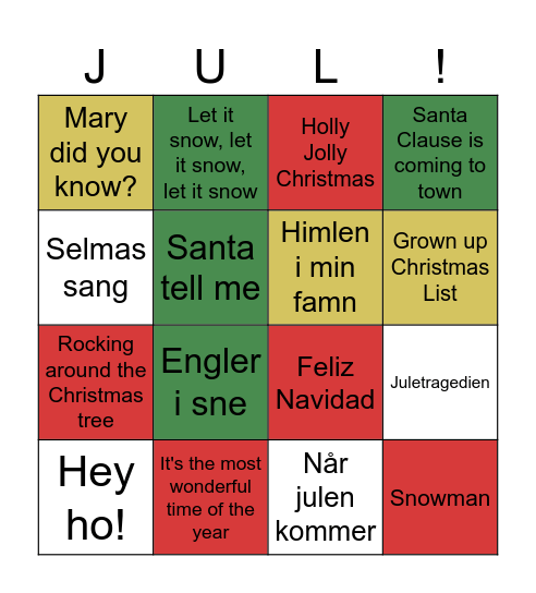 Julebingo 2025 Bingo Card