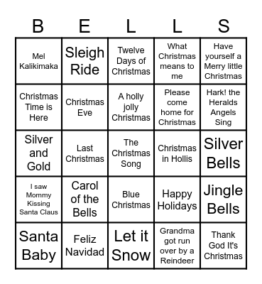 Bells Bingo Card