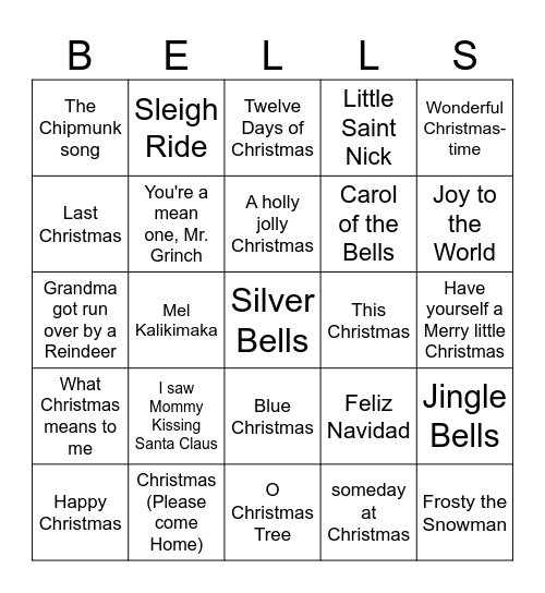 Bells Bingo Card