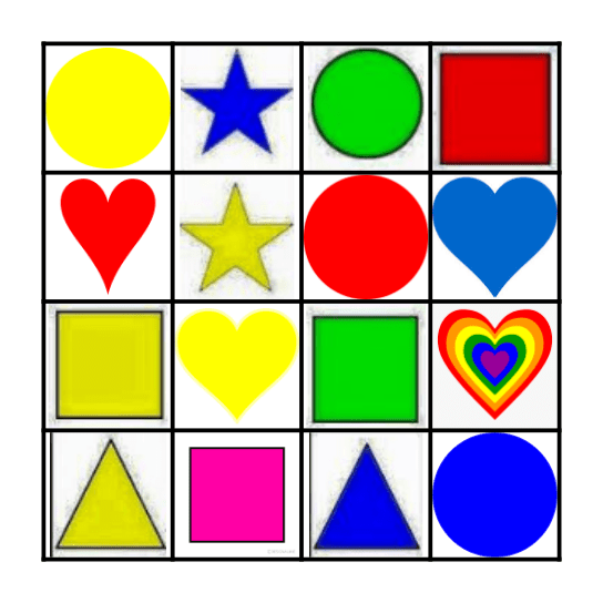 Formes et Couleurs Bingo Card