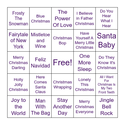 Christmas Time Bingo Card