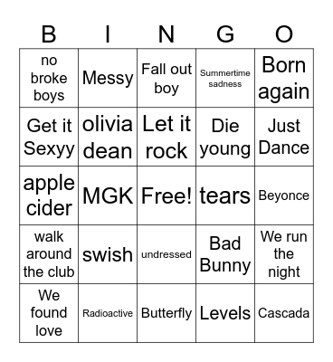 December Bingo Card
