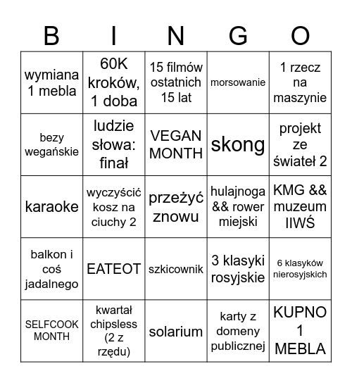 bingo 2026 Bingo Card