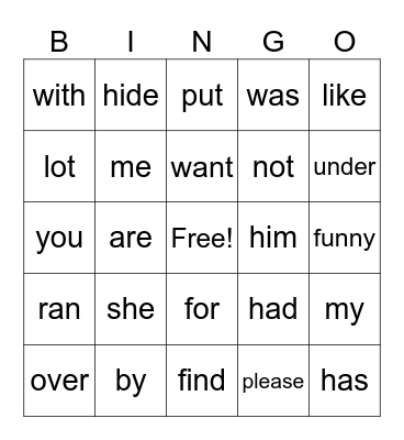 Nicholi's Bingo Card
