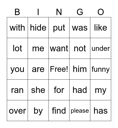 Nicholi's Bingo Card