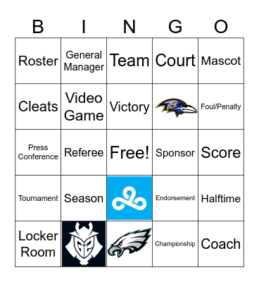 Sports Bingo Landon Brady Bingo Card