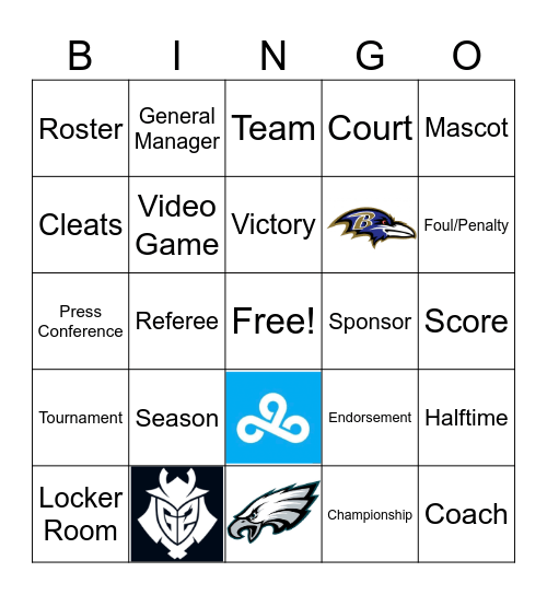 Sports Bingo Landon Brady Bingo Card