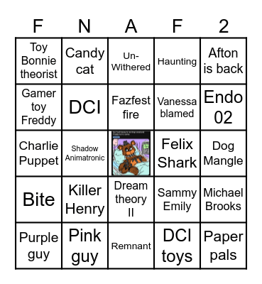 FNAF 2 Movie Bingo Card