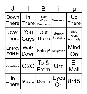 Buzzword Bingo Card