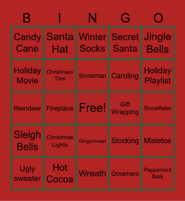 Christmas Bingo Card