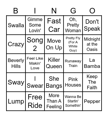 AWESOME MUSIC VOL.4 Bingo Card