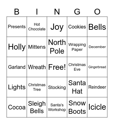 Christmas Bingo Card