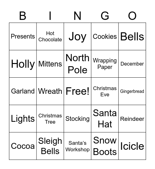 Christmas Bingo Card